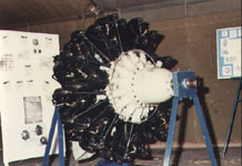 Le moteur Gnome et Rhone du Potez 631 (vue avant). Photographié à l'occasion du cinquantenaire de l'usine (aujourd'hui Renault Trucks) 