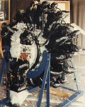 Le moteur Gnome et Rhone du Potez 631 (vue arrière). Photographié à l'occasion du cinquantenaire de l'usine (aujourd'hui Renault Trucks)